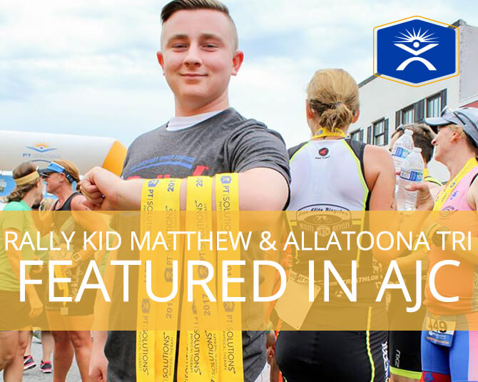 Rally Kid Matthew and Allatoona Triathlon featured in AJC