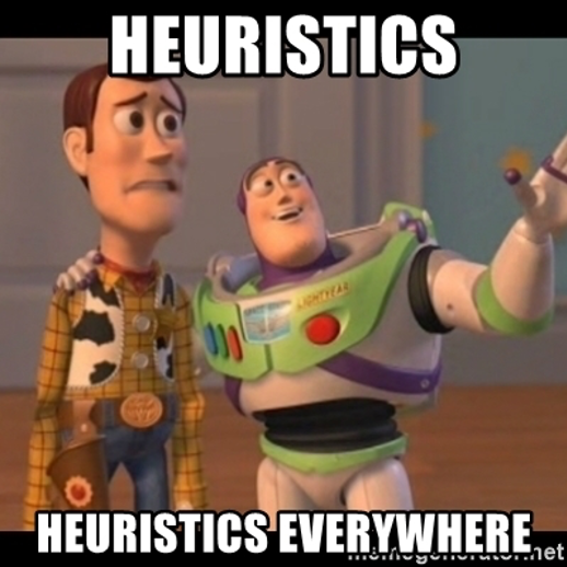 buzz lightyears telling Woody that heuristics are everywhere