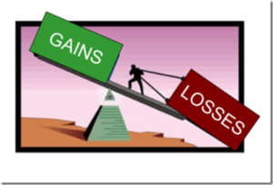 Scale weighing Gains Vs Losses