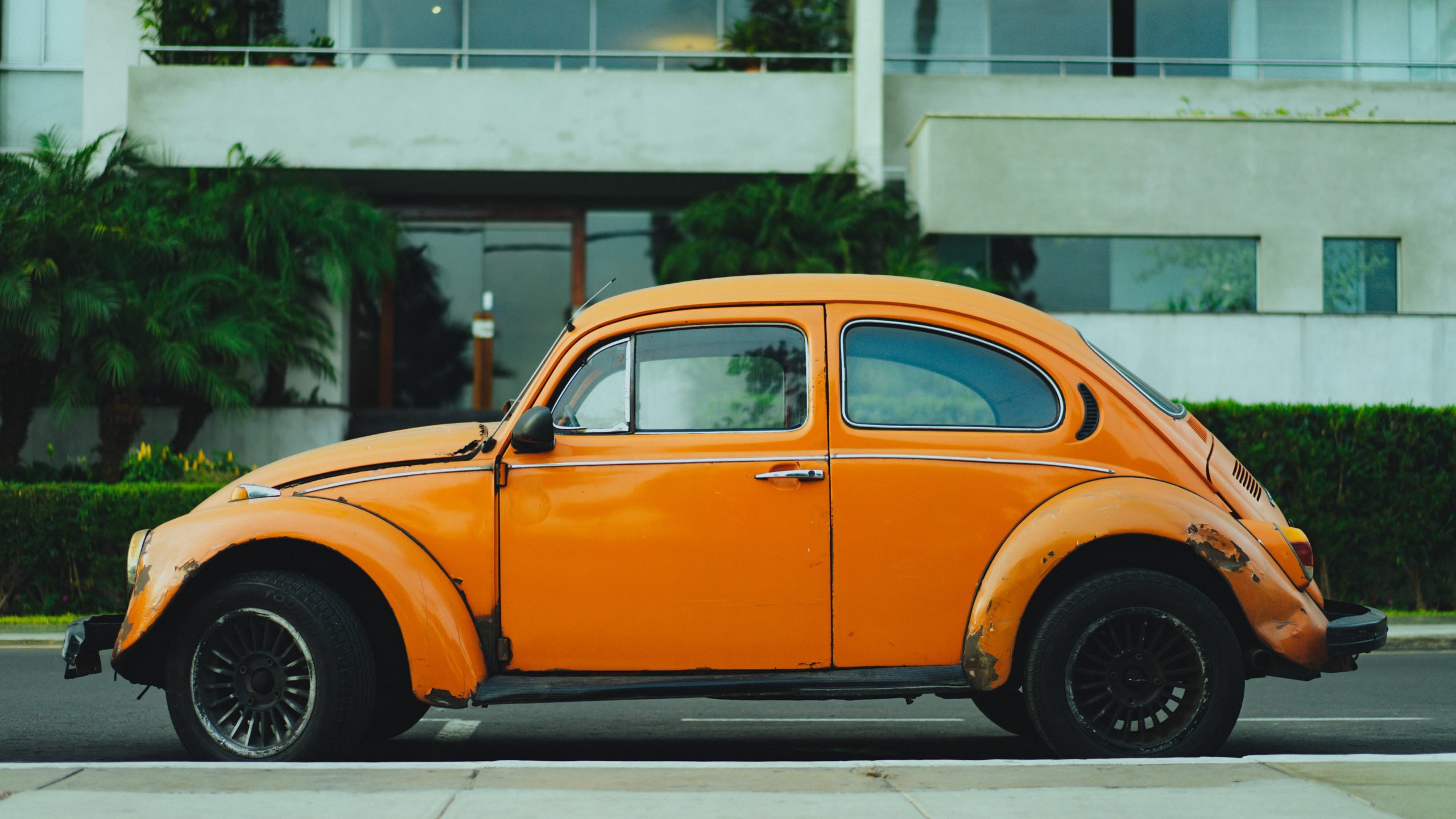 orange Volkswagen Beetle